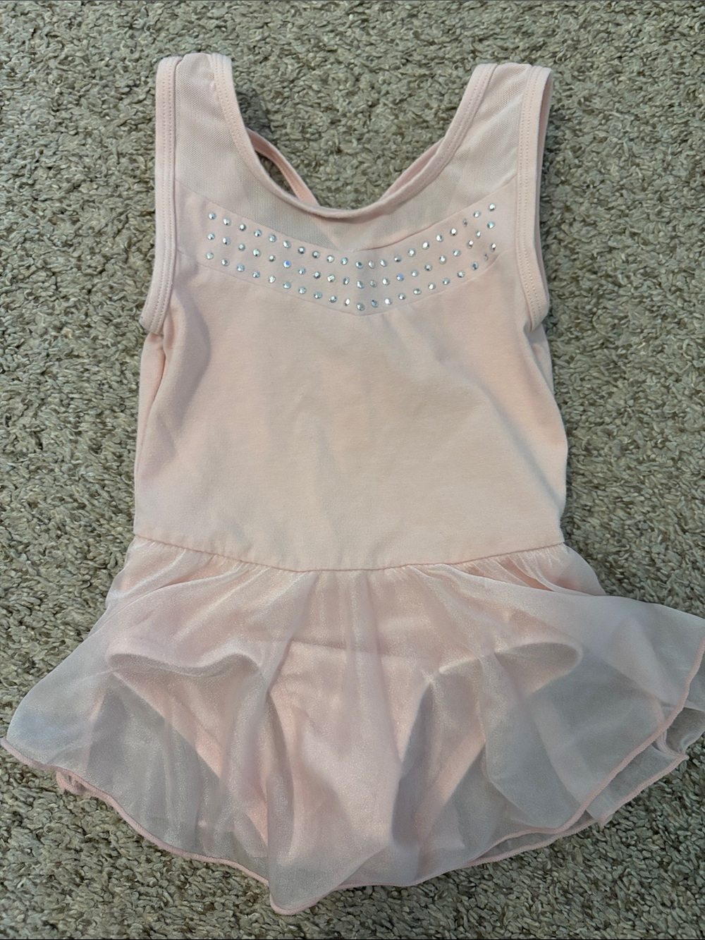 Cat & Jack Girls Pink Ballet Leotard with Tutu and Rhinestone Detail